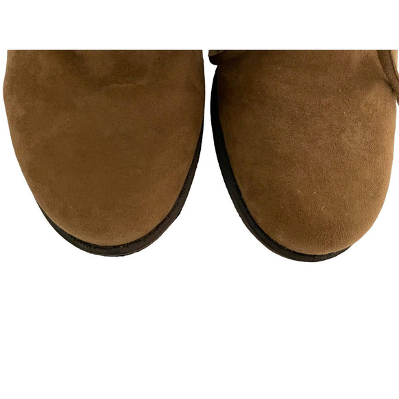 ROUTE 66 LAMBS WOOL LOOK WEDGE ANKLE BOOT BROWN FAUX SUEDE SIZE WOMENS 6 - Picture 7 of 10